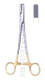 Иглодержатель хирургический для лигатуры и скручивания проволоки с твердосплавными вставками по Зангену мощный, 185 мм