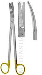 Ножницы вертикально-изогнутые для рассечения мягких тканей и сосудов c твердосплавными вставками по Параметриуму, 225 мм
