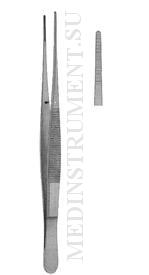 Пинцет анатомический по Потс-Смитту прямой, изогнутый медицинский, длина 180 мм