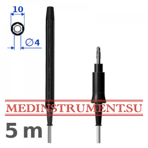 Держатель монополярных электродов 4 мм с аппаратным штекером 5 мм ERBE кабель 5 м электрохирургический в онлайн каталоге Medinstrument.su
