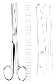 Ножницы тупоконечные по Куперу прямые, длина 170 мм