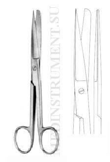 Ножницы с одним острым концом прямые изогнутые, длина 145 мм