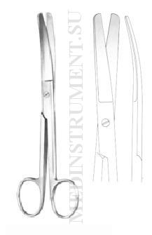 Ножницы тупоконечные по Куперу изогнутые, длина 145 мм