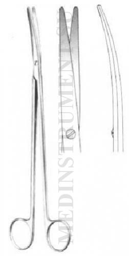 Ножницы вертикально-изогнутые для рассечения мягких тканей и сосудов по Фино-Метценбауму, длина 230 мм