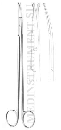 Ножницы вертикально-изогнутые нейрохирургические по Стралли, длина 220 мм
