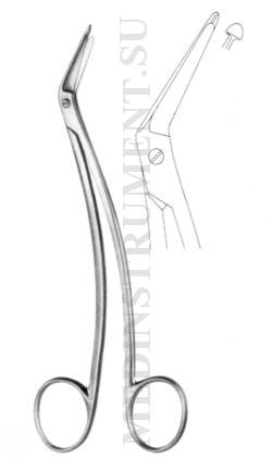 Ножницы изогнутые по ребру нейрохирургические по Шмейден-Тейлору, длина 170 мм