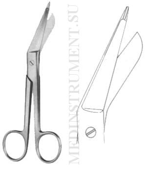 Ножницы для разрезания повязок с пуговкой, длина 180 мм
