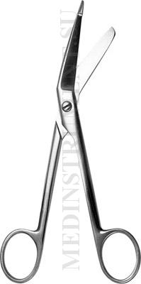 Ножницы для разрезания повязок повязок с пуговкой горизонтально-изогнутые, длина 185 мм (Н-14)
