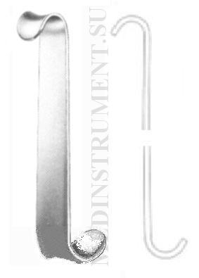 Ранорасширитель-крючок хирургический S-образный по Роуксу, длина 200 мм